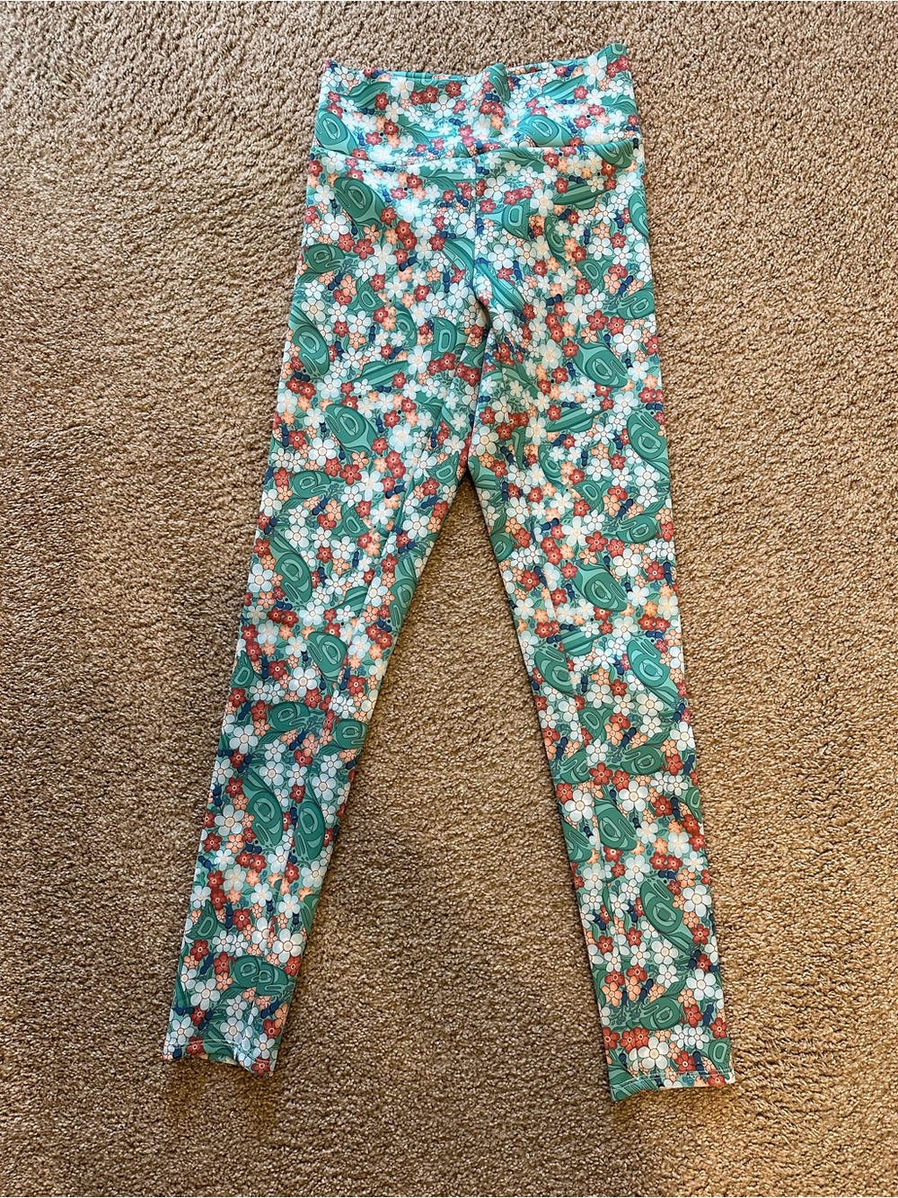Crystal Worl Trickster Company Floral Salmon Formline Leggings